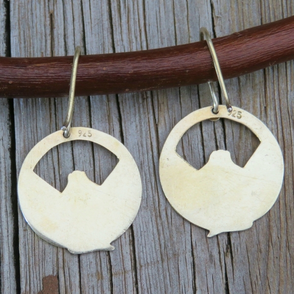 SOLD! Vintage 925 Egyptian Goddess Enamel Earrings - Picture 4 of 4